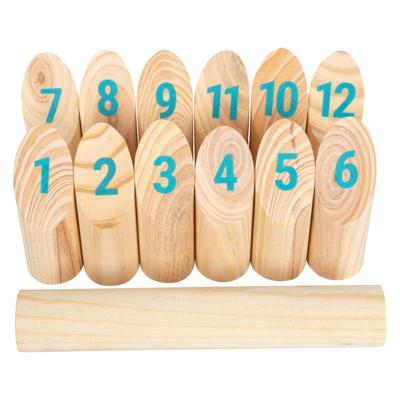 Small Foot - houten kubb met nummers werpspel in tas, 13dlg. Small Foot - houten kubb met nummers werpspel in tas, 13dlg.