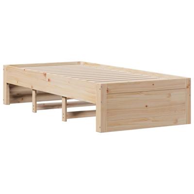 Bed met boekenkast zonder matras massief grenenhout 135x190 cm - thumbnail