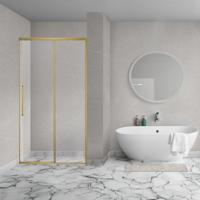 Nisdeur Sanivo Nova Soft Close 100x200 cm Geborsteld Messing Goud Helder Nano 8 mm - thumbnail