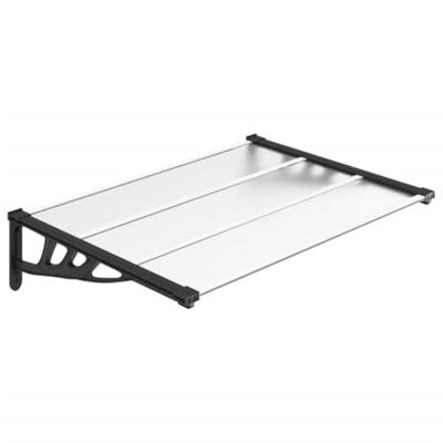 VidaXL Deurluifel 122x90 cm polycarbonaat zwart en transparant VidaXL Deurluifel 122x90 cm polycarbonaat zwart en transparant