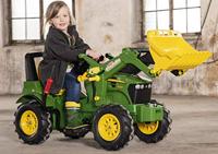 Rolly Toys Farmtrac John Deere 7930 traptrekker met lucht-banden, versnelling, rem en voorlader - thumbnail