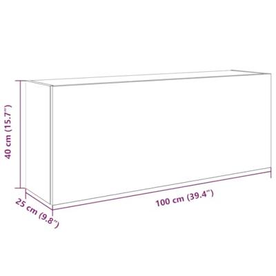 Badkamerwandkast 100x25x40cm bewerkt hout artisanaal eikenkleur