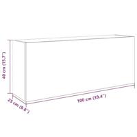 Badkamerwandkast 100x25x40cm bewerkt hout artisanaal eikenkleur - thumbnail