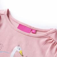 Kindershirt met lange mouwen zwanenprint 92 lichtroze - thumbnail