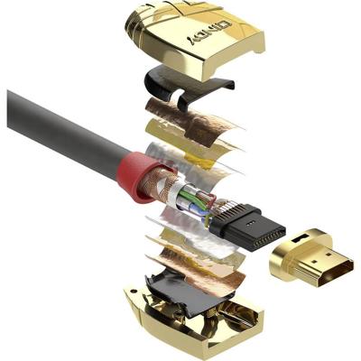 LINDY 37867 HDMI-kabel HDMI Aansluitkabel HDMI-A-stekker, HDMI-A-stekker 15.00 m Grijs LINDY 37867 HDMI-kabel HDMI Aansluitkabel HDMI-A-stekker, HDMI-A-stekker 15.00 m Grijs