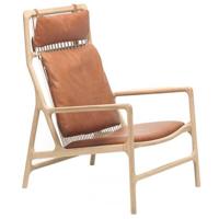 Gazzda Dedo lounge chair whitewash Dakar Leather Whiskey 2732 - thumbnail