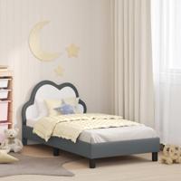 Bedframe voor kinderen met hoofdbord Lichtgrijs 80 x 160 cm PU - thumbnail
