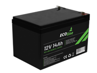 EcoLine - AGM 12V 14AH - 14000mAh VRLA Batterij - 151 x 98x 94(98) - Deep Cycle Accu - thumbnail