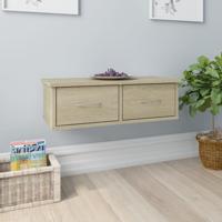 Wandschap met lades 60x26x18,5 cm bewerkt hout sonoma eiken - thumbnail