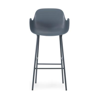 Normann Copenhagen Form barkruk H65 met armleuning Blue vierpoot staal