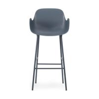 Normann Copenhagen Form barkruk H65 met armleuning Blue vierpoot staal - thumbnail