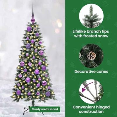 Kunstkerstboom met 150 LED Groen 120 cm PVC en Plastic en Staal
