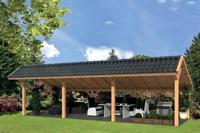 Tuindeco Bergen XL Kapschuur type 5 677x452 cm- Kapschuurdak- Onbehandeld lariks Douglas hout- Tuindeco - thumbnail