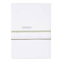 Little Dutch baby ledikantlaken 110x140 cm Pure Olive Rounded geborduurd - thumbnail