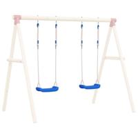 VidaXL Schommelzitjes 2 st met touwen 37x15 cm polyetheen blauw - thumbnail
