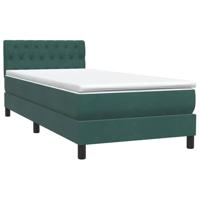 Boxspring met matras fluweel donkergroen 80x220 cm - thumbnail