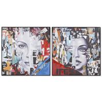 Schilderij Home ESPRIT Abstract Modern 100 x 3,5 x 100 cm (2 Stuks) - thumbnail