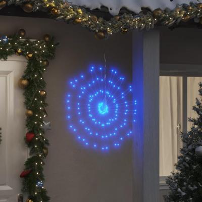 VidaXL Kerstverlichting vuurwerk 8 st 140 blauwe led's 17 cm VidaXL Kerstverlichting vuurwerk 8 st 140 blauwe led's 17 cm