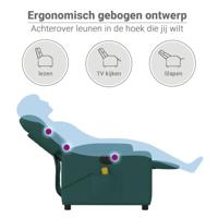 Massagestoel elektrisch verstelbaar stof donkergroen - thumbnail