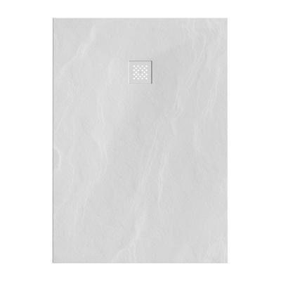 Brauer Asteroid Douchebak - 100 x 140 cm - Mineraalmarmer - Mat Wit - Antislip - Antibacterieel
