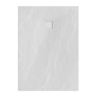 BRAUER Asteroid Douchebak 100x140 incl. antislip en antibacterieel mineraalmarmer mat wit DB-AS100140MW - thumbnail