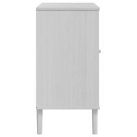 Dressoir SENJA 80x40x80 cm rattan look massief grenenhout wit - thumbnail
