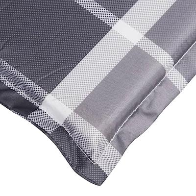 Ligbedkussen 200x70x3 cm oxford stof ruitpatroon grijs