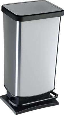 Rotho Paso Pedaalemmer 40L Zilver Metallic Rotho Paso Pedaalemmer 40L Zilver Metallic