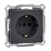 Merten stopcontact enkel antraciet 2300-0414 kinderveilig - thumbnail