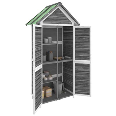VidaXL Tuinschuur 89x52,5x175 cm massief grenenhout grijs