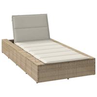 Ligbed met zwevend kussen poly rattan beige - thumbnail