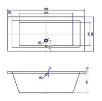 Ligbad Xellanz Santino SQ Inbouw 180x80x49 cm Acryl Mat Wit Xellanz - thumbnail