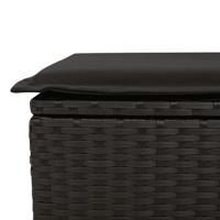 6-delige Loungeset met kussens poly rattan zwart - thumbnail
