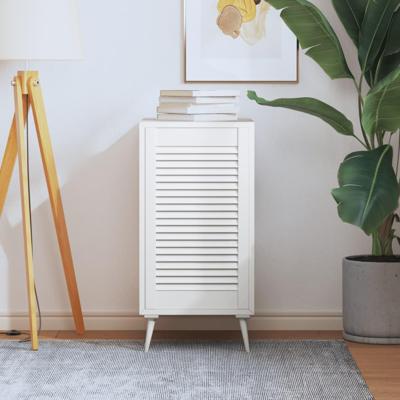 VidaXL Kastdeur met lamellen 69x39,4 cm massief grenenhout wit