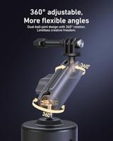 Telesin elektrische zuignap mount met arm en GoPro bevestiging - thumbnail