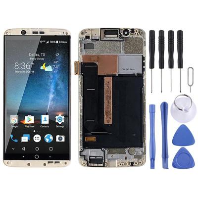 AMOLED Materiaal LCD-scherm en Digitizer Volledige montage met frame voor ZTE Axon 7 A2017 A2017U A2017G(Goud)
