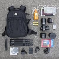 Mantona 19578 Azuriet fotorugzak voor SLR DSLR camera met houder statief, camerarugzak, cameratas groot, rugzak zwart - thumbnail