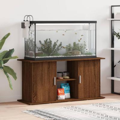 Aquariumstandaard 121x41x58 cm bewerkt hout bruineikenkleurig