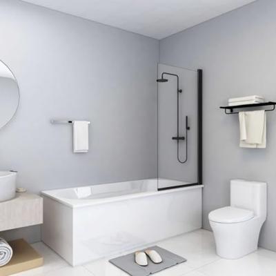 VidaXL Douchewand 68x130 cm esg zwart