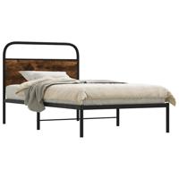Bedframe zonder matras bewerkt hout gerookt eiken 90x190 cm - thumbnail