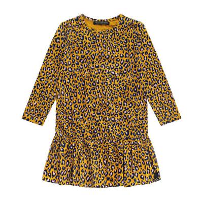 Your Wishes jurk met panterprint en ruches oker/zwart Your Wishes jurk met panterprint en ruches oker/zwart