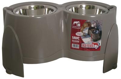 SAVIC VOERBAK ERGO FEEDER WARMGRIJS 61X35X28 CM 2X1,5 LTR SAVIC VOERBAK ERGO FEEDER WARMGRIJS 61X35X28 CM 2X1,5 LTR
