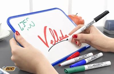 Bic whiteboardmarker Velleda 1741, in geassorteerde kleuren, etui van 4 stuks