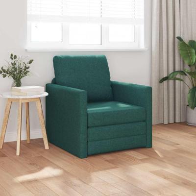 Vloerslaapbank met kussen Donkergroen 74 x 77 x 81 cm Stof
