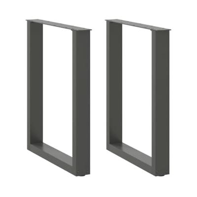 Eettafelpoten 2 st U-vormig 60x(72-73) cm staal antraciet