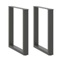 Eettafelpoten 2 st U-vormig 60x(72-73) cm staal antraciet - thumbnail