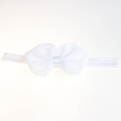 2 PC'S baby hoofdband lint chiffon Bow kinderen haar band hoofddeksels (wit)