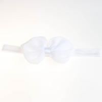 2 PC'S baby hoofdband lint chiffon Bow kinderen haar band hoofddeksels (wit) - thumbnail