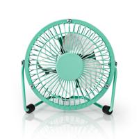 Metalen Miniventilator | Diameter 10 cm | USB-Voeding | Turquoise - thumbnail