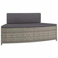 Spa-bankjes met kussens 2 st poly rattan grijs - thumbnail